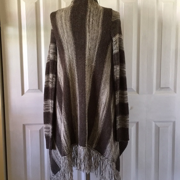 Elan striped and fringed open wrap sweater - Picture 5 of 8